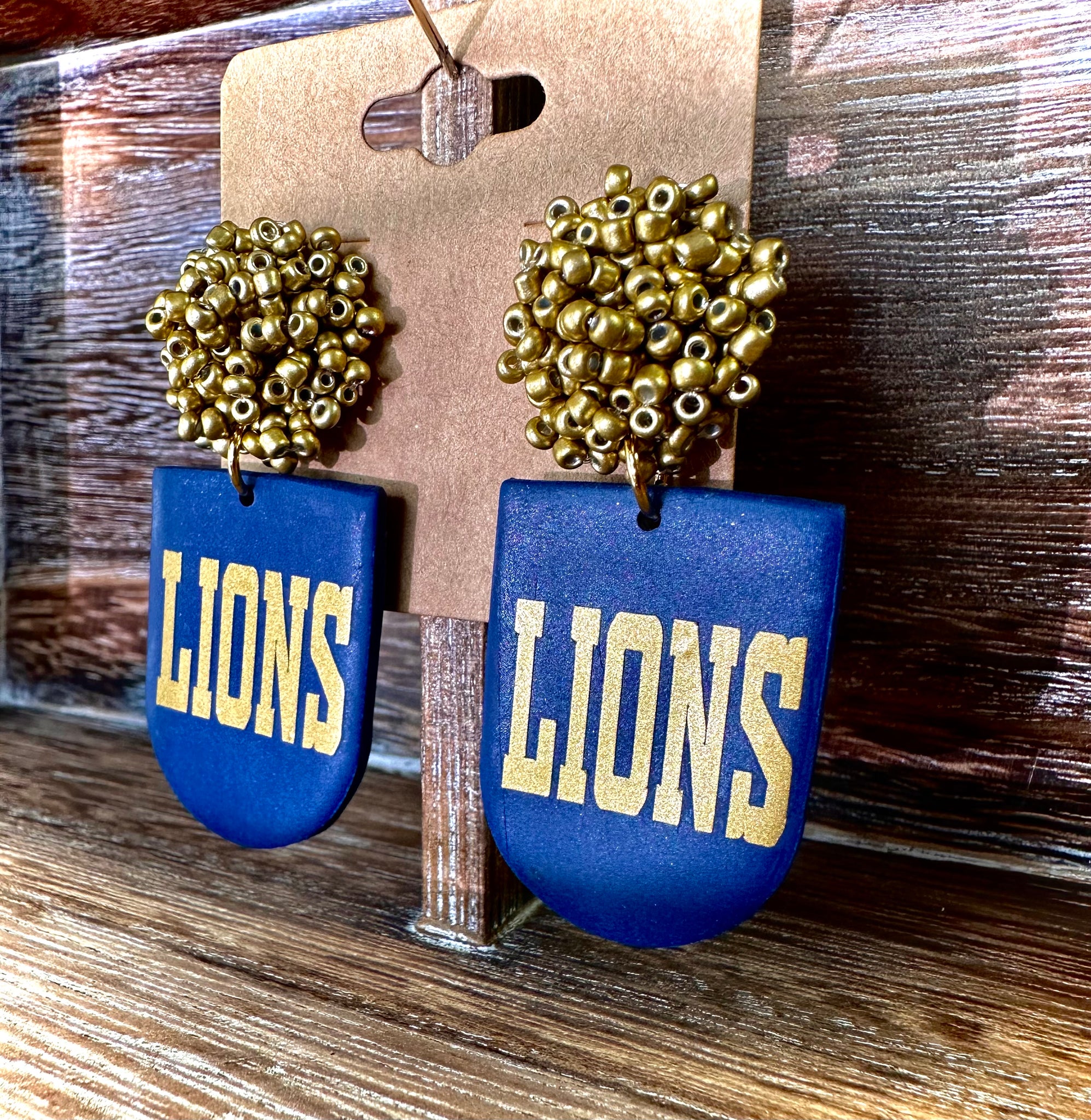 Beaded Lions Earrings