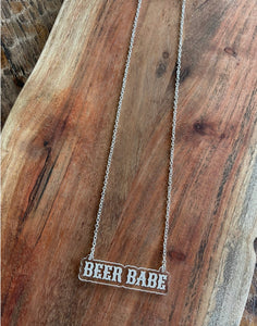 Acrylic Necklace - Beer Babe
