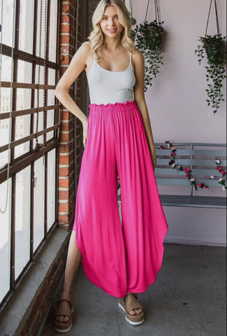 Bay Daze Slit Pants - Pink