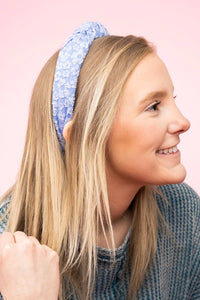 Floral Lace Headband - Blue