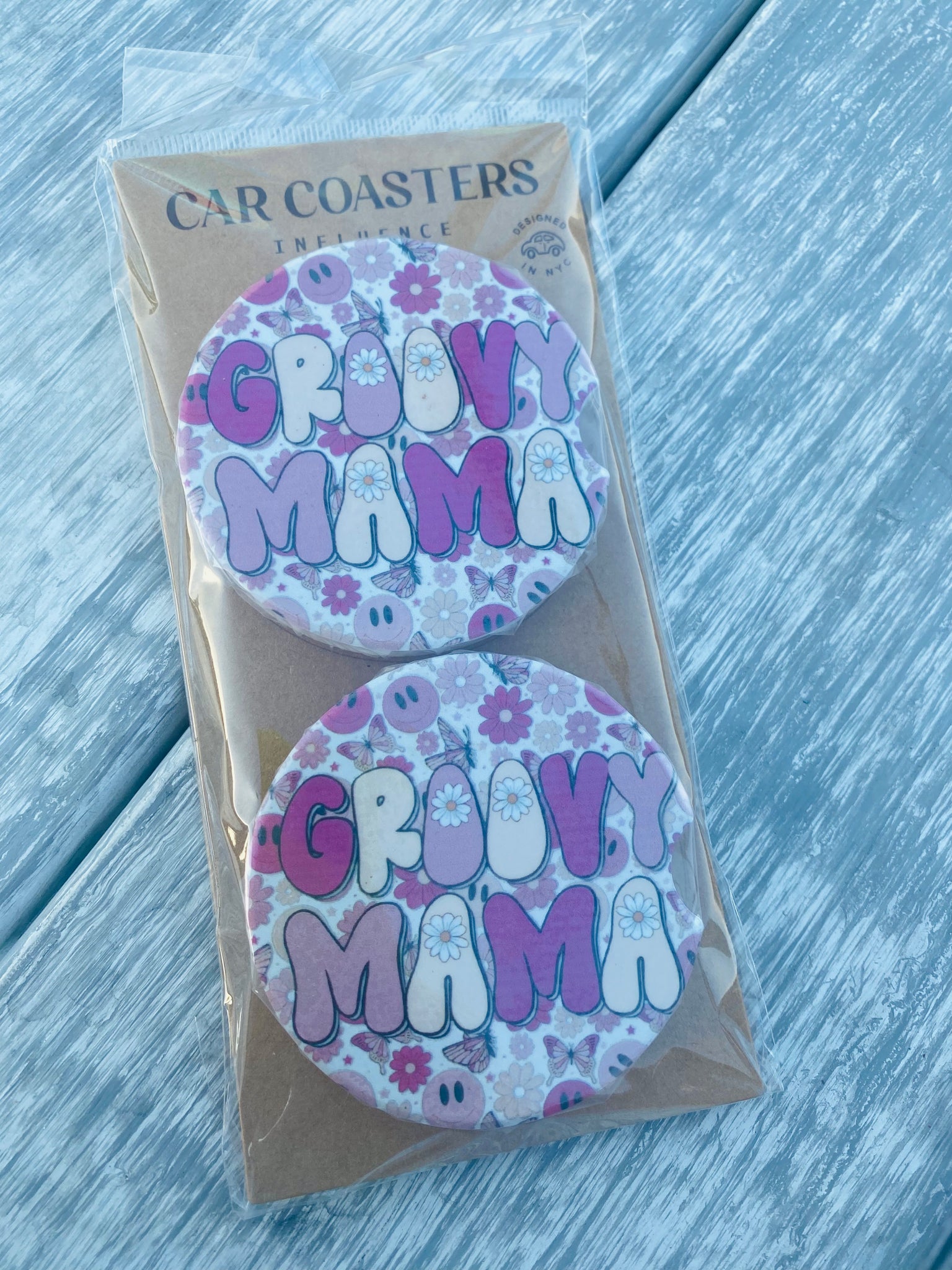 Sandstone Car Coasters - Groovy Mama