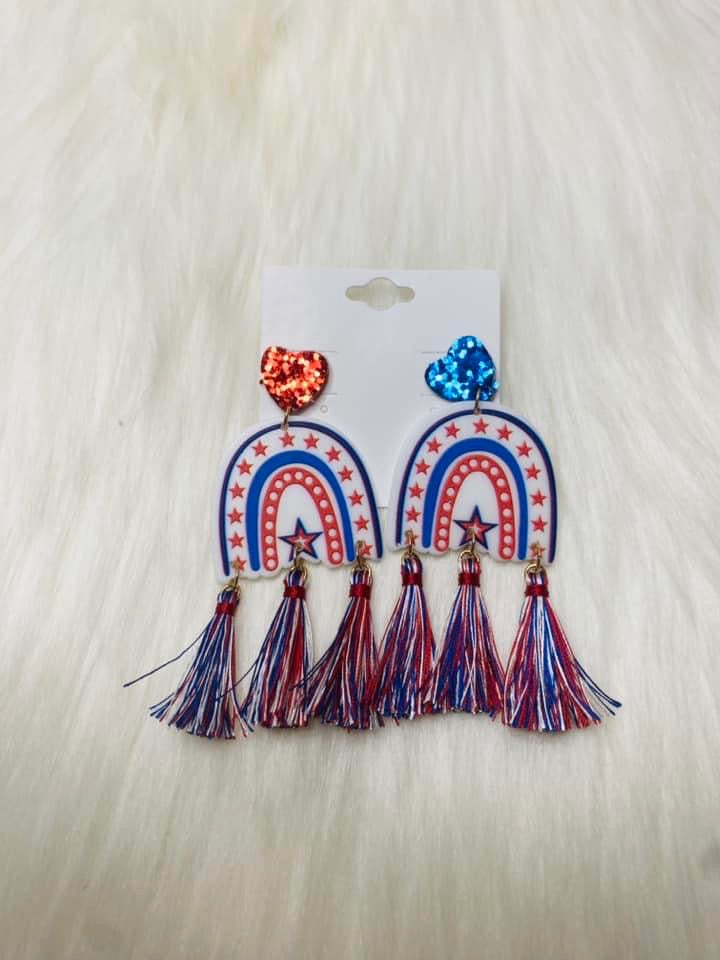 Flag Tassel Earrings