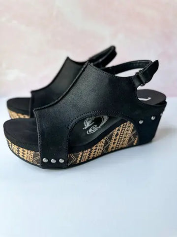 Black Aztec Wedge