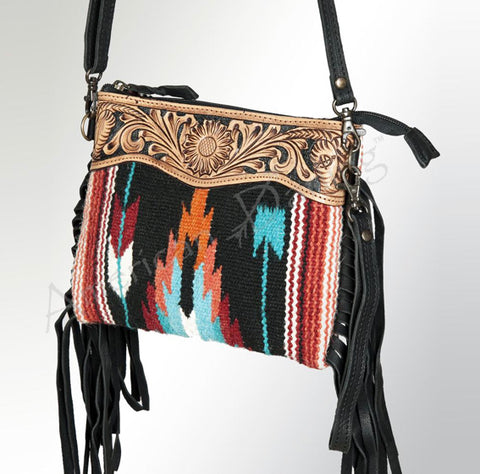 American Darling - Black Red Coral Teal Small Crossbody