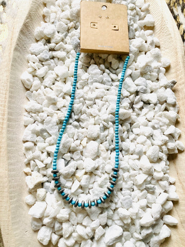 15” Turquoise & Navajo Spacer Necklace