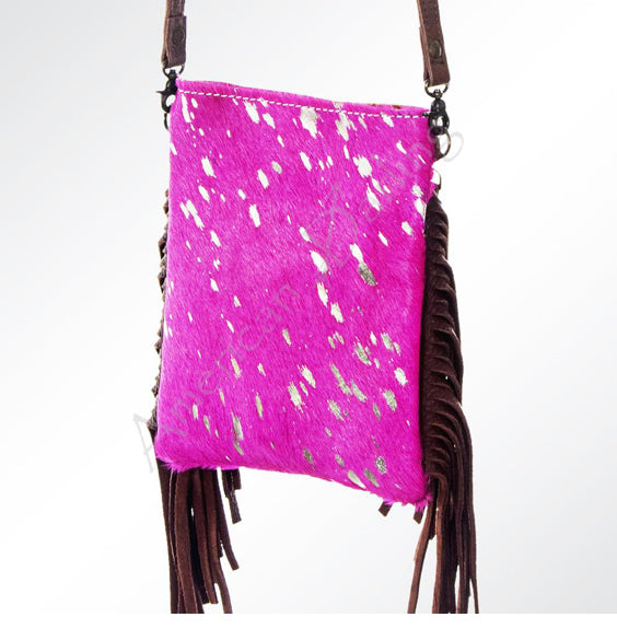 American Darling - Hot Pink Acid Small Fringe Crossbody