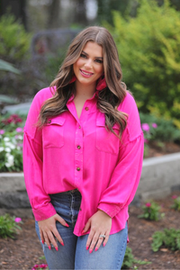 Dean Button Top - Pink