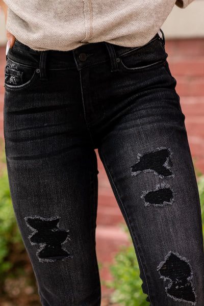 Cleo Quinn Black Distressed Skinny Jeans
