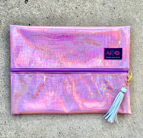 Holographic Pink Makeup Junkie Bag
