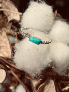 Twisted Rope Turquoise Bar Ring