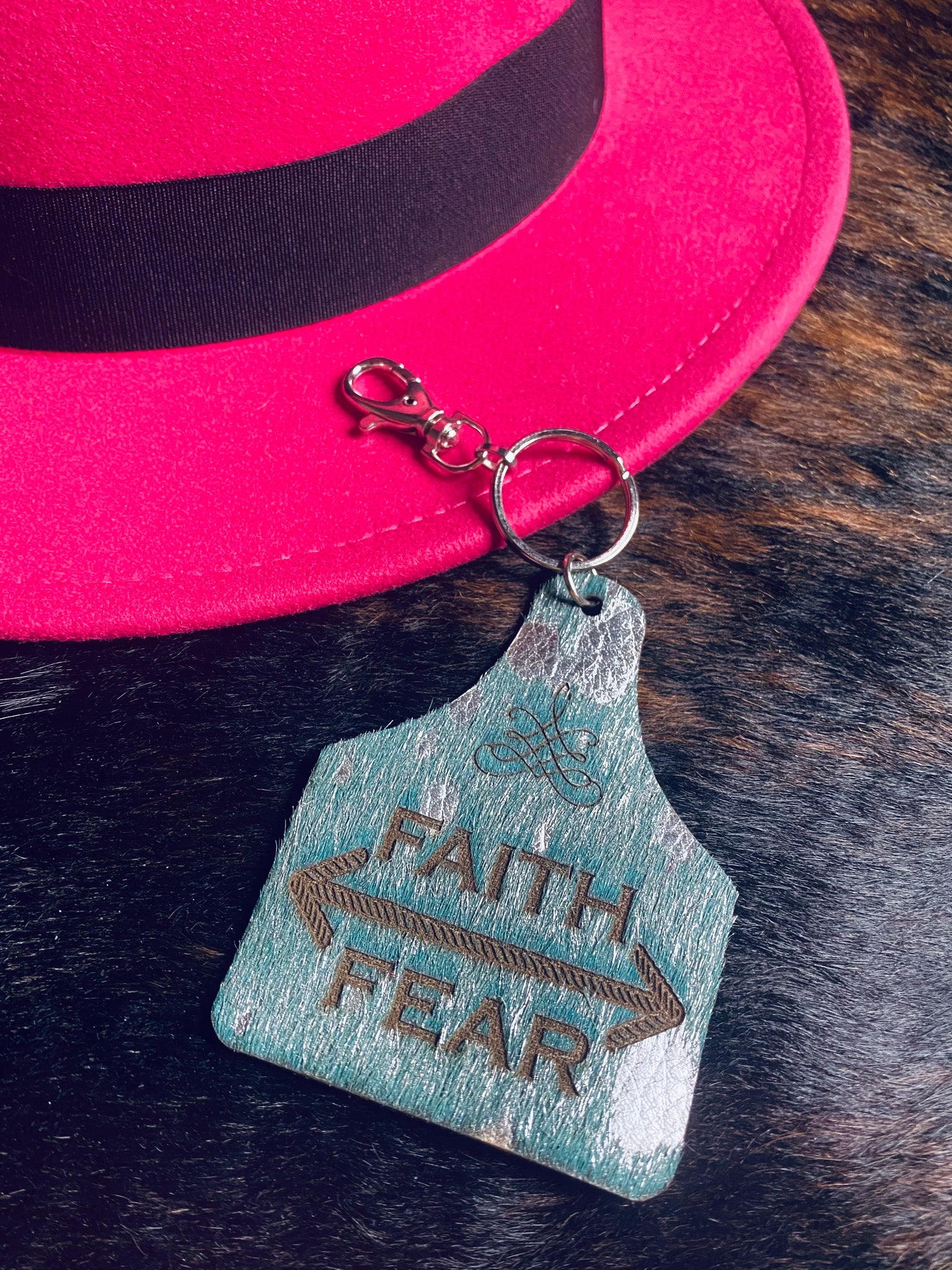 Hide Keychain - Faith Over Fear