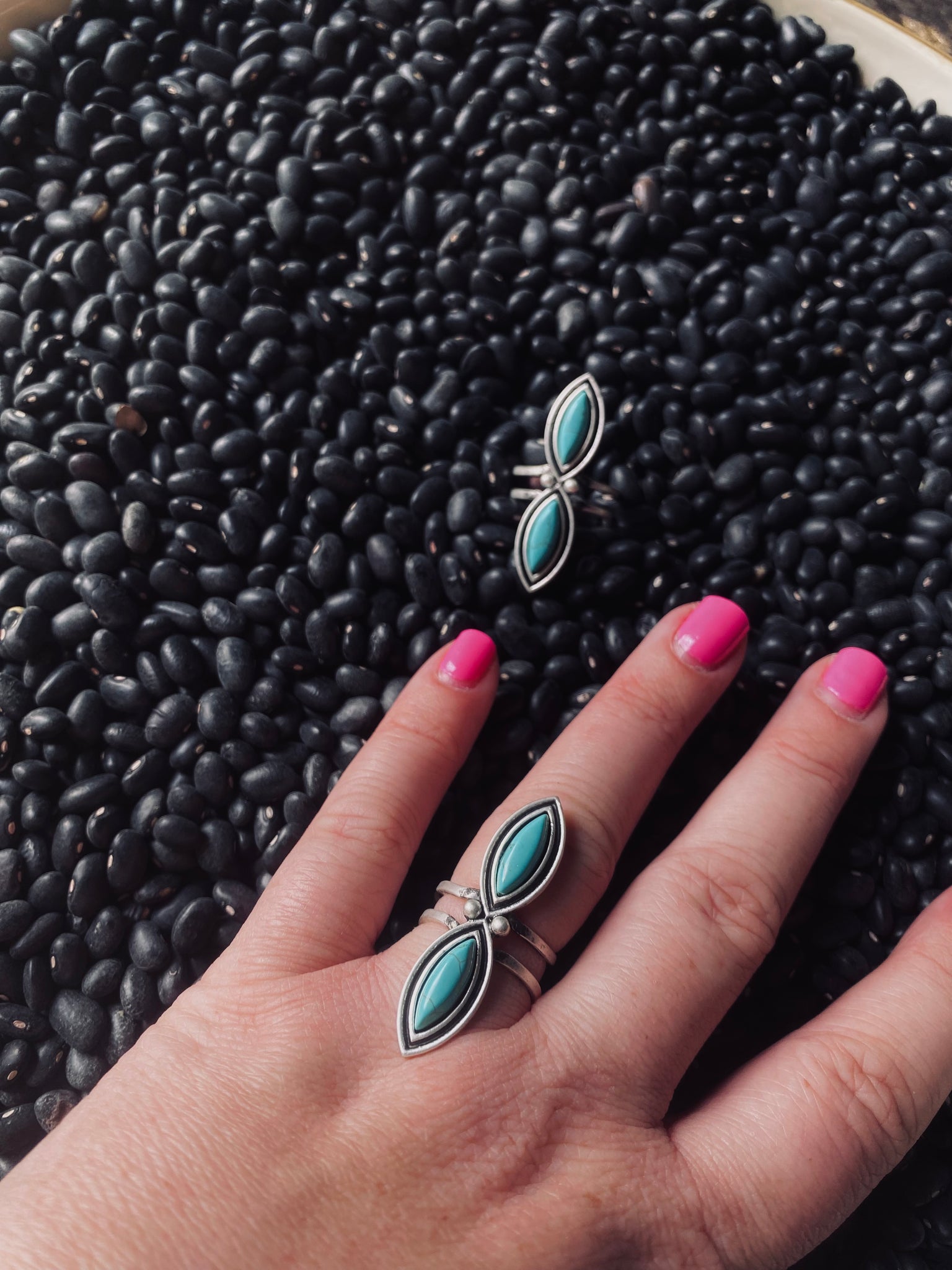 Elena Adjustable Turquoise Ring