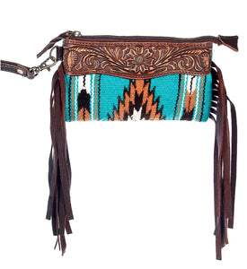 American Darling - Turquoise Copper Aztec Wristlet with Fringe