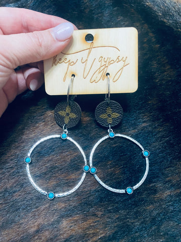 Keep It Gypsy Turquoise Stud Hoop